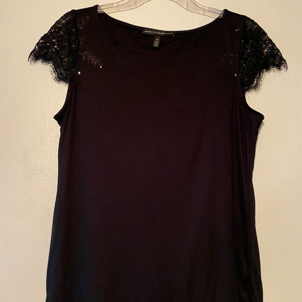 WHBM Lace Detail Tee